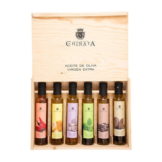 Geschenkset Olivenöl Extra Vergine in Holzkiste 6 x 250ml