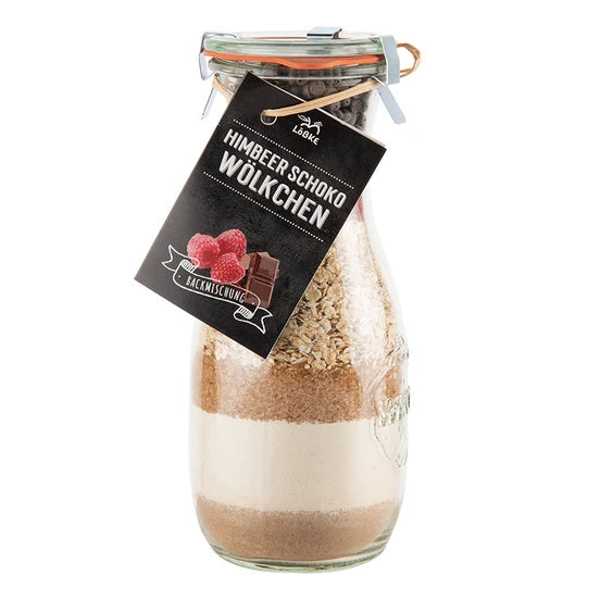 Löbke Backmischung Himbeer-Schoko-Wölkchen im 580ml Weckglas